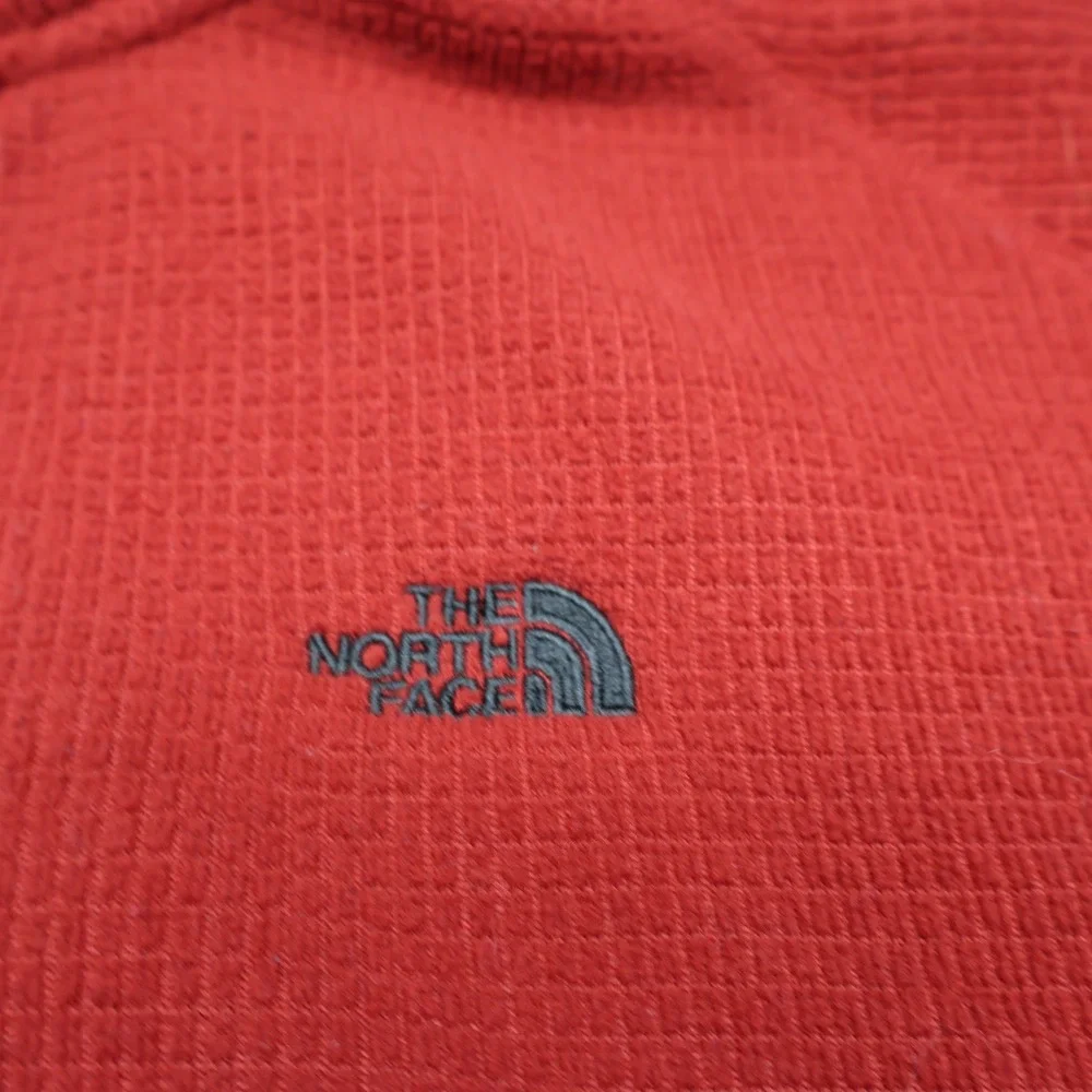 North Face Sweatshirt Mens XL Red 1/4 Zip Waffle Fleece Pullover Outdoor Hiking